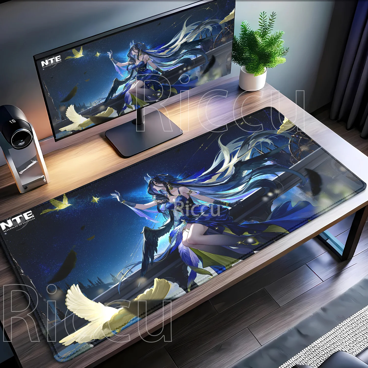 NTE Mousepad Blackbird Neverness To Everness PC Gaming Mouse Pad Non-Slip Base Office Accessories Anime Girl HD Printing DeskMat