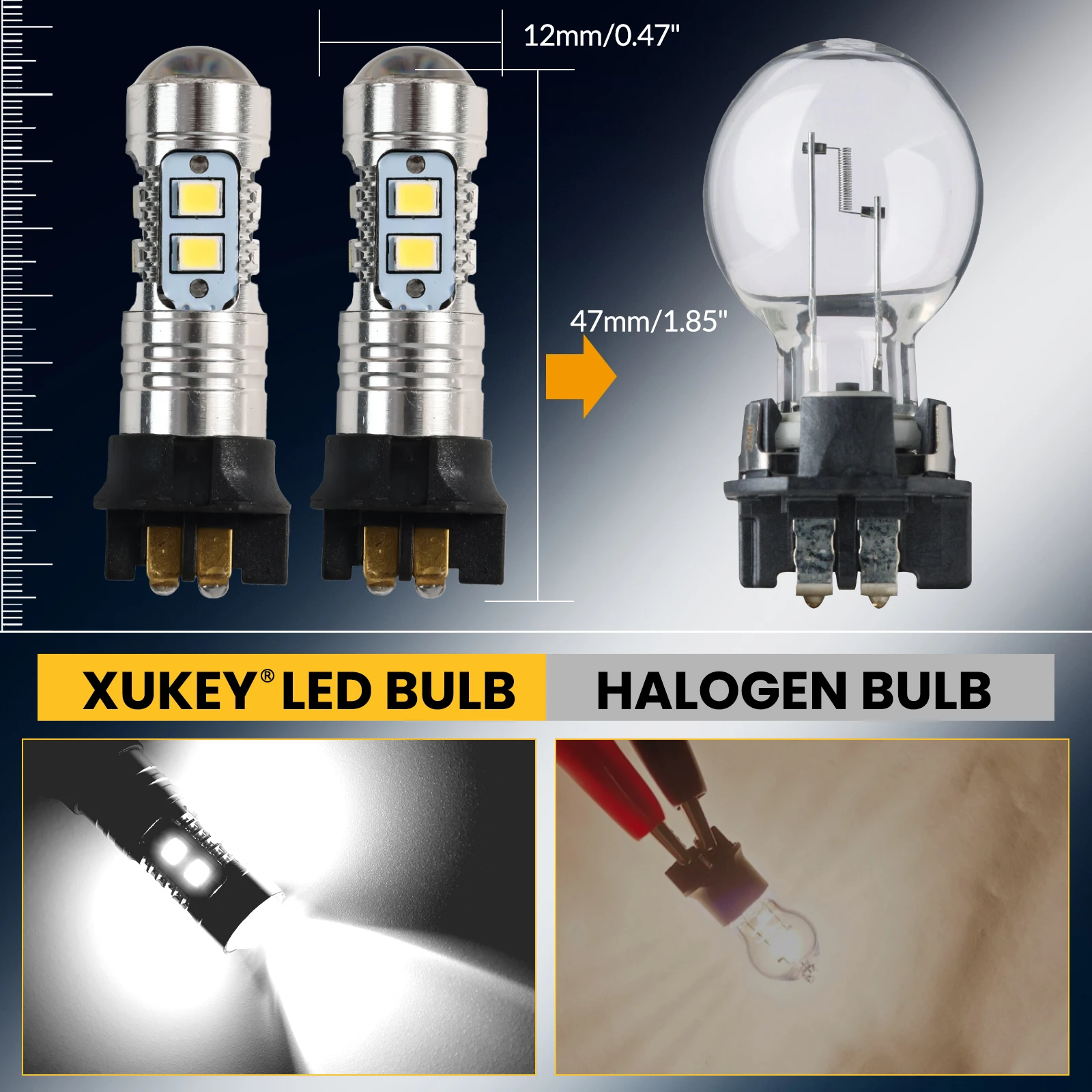 2pcs CANBUS PW24W PWY24W LED Bulbs 2835 LED Turn Signal Light DRL Daytime Lights DC 12V Universal Parking Light for Cars White view 2