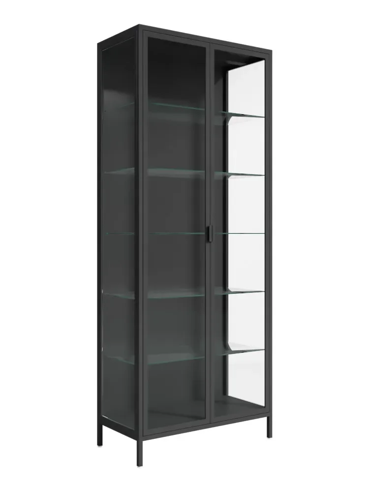 Figure display glass cabinet with lamp, transparent household model display cabinet, display rack