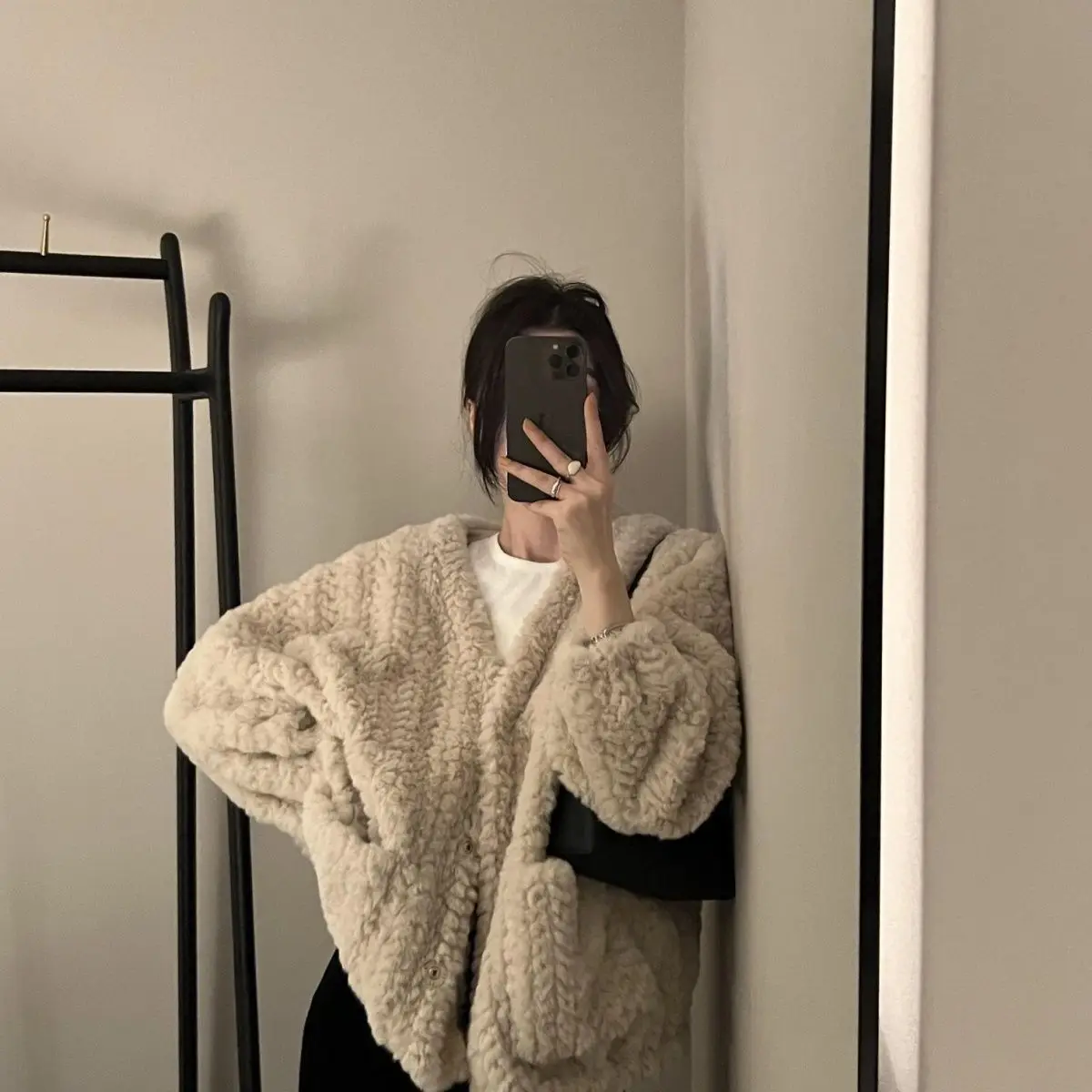 Korean Shearling Thickened Cardigan Latest Autumn/winter Korean Faux Fur Eco-friendly Fur Jacket