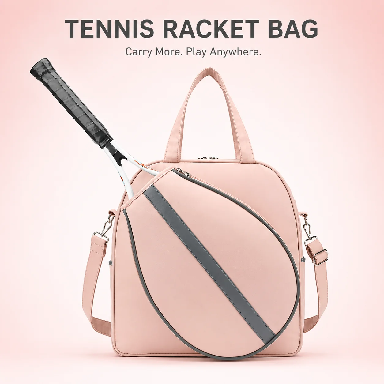 Tennis Bag Large Capacity Waterproof Racket Tote With Wet Dry Compartment For Badminton Pickleball Gym Workout Travel Shoulder