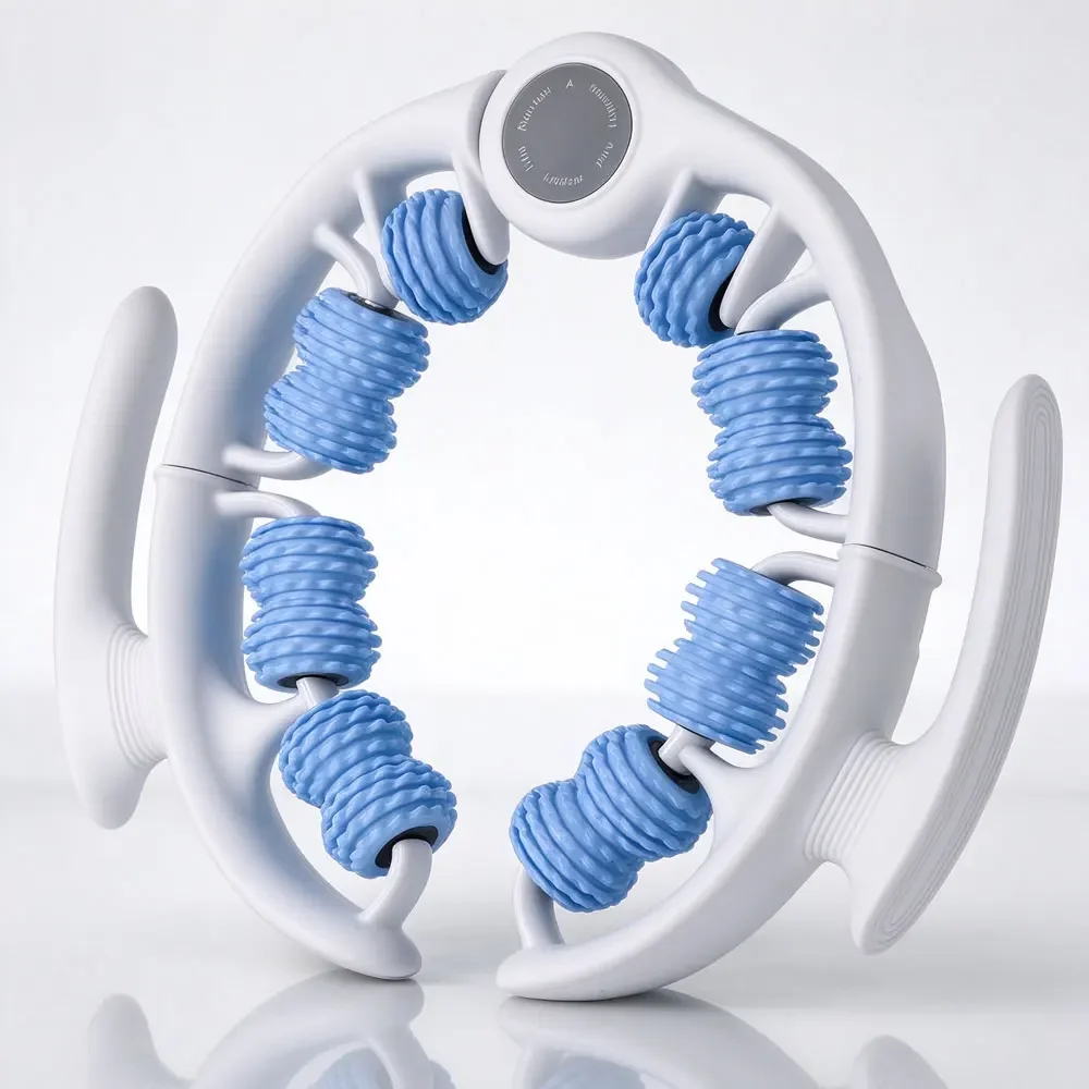 New Ring Shaped Anti Cellulite Massage Roller, Multi Soft Wheel Body Massager, Ergonomic Labor-saving Handle, for Body Shaping