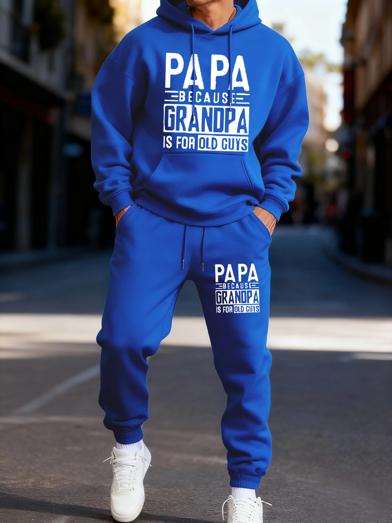 

Don't Call Me Papa, I'm Not Old Funny Printing Мужской комплект с капюшоном Пара комплектов из двух предметов Модная толстовка для бега Свободные брюки с карманами