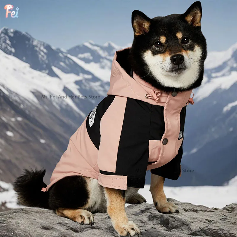 معطف واق من المطر للكلاب مناسب لجميع الأحوال الجوية، سترة شتوية مقاومة للرياح ومقاومة للماء للمغامرات الخارجية، سترة عاكسة للمشي في يوم ثلجي ممطر #1