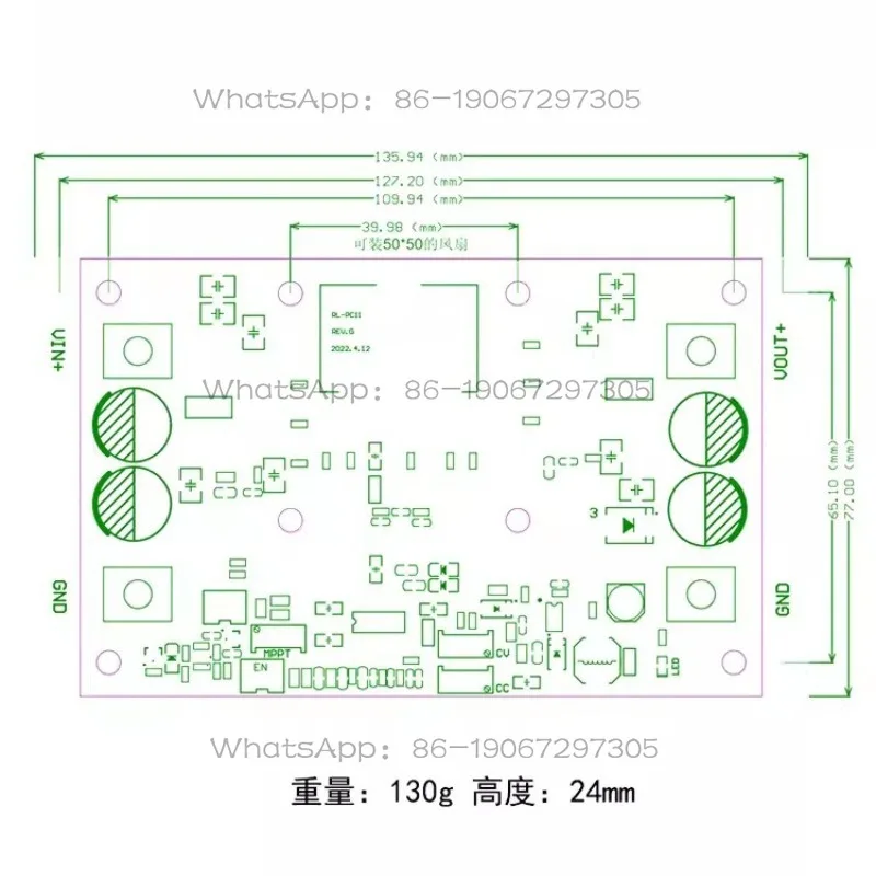 High Power 600W Solar MPPT CC-CV Charging LT8705 Automatic Boost and Buck Module