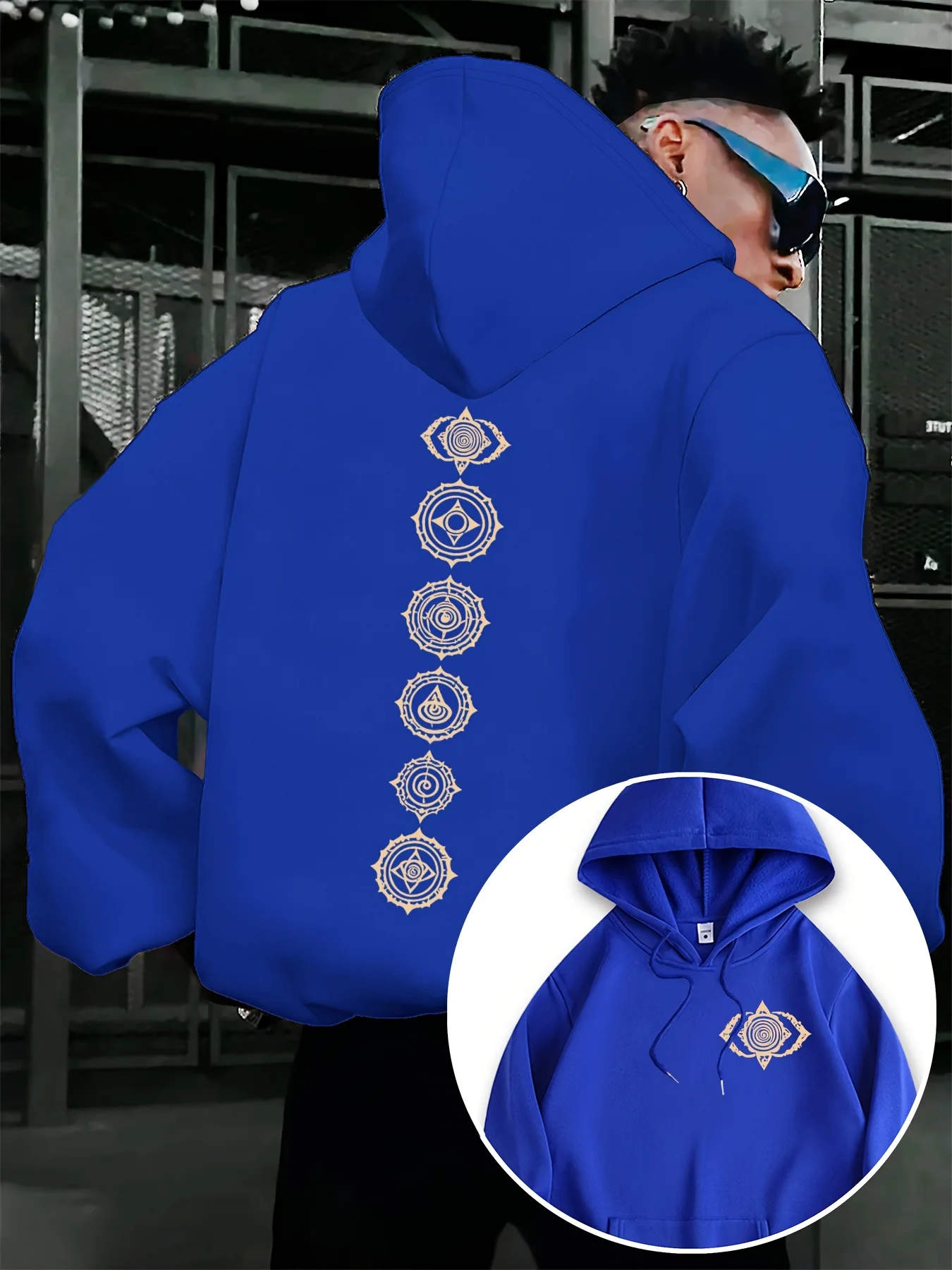 New Men's Stylish Hooded Sweatshirt Perfect for Autumn and Winter Featuring Creative Prints Fashionable and Versatile Breathable
