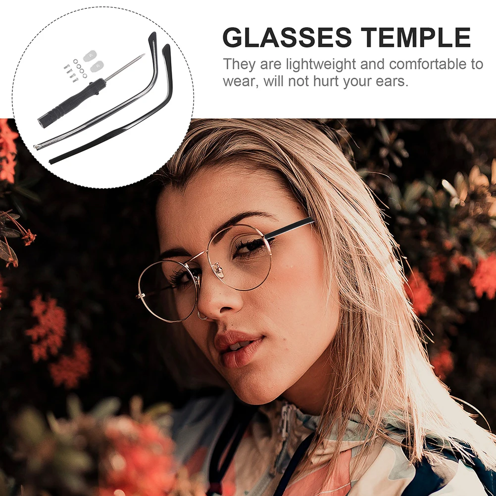 

2 Sets Anti Allergy Metal Glasses Legs Replacement Universal Eyeglass Accessories Comfortable temples for Frame Repair glasses
