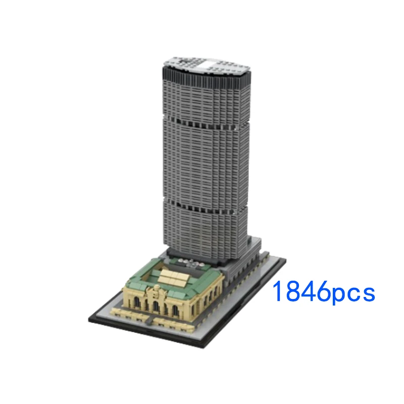 

MOC-151260 Small Grain Assembled Building Blocks People City Building Pan American Building Street View Architectural Toy