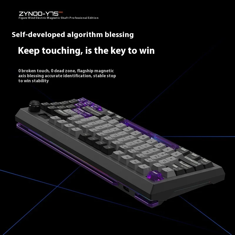 ZYNOO Y75 Pro Gaming Keyboard CNC Aluminum Shell Support 0.01MM RT 8K Polling Rate 0.125MS Latency Customized Magnetic Switch