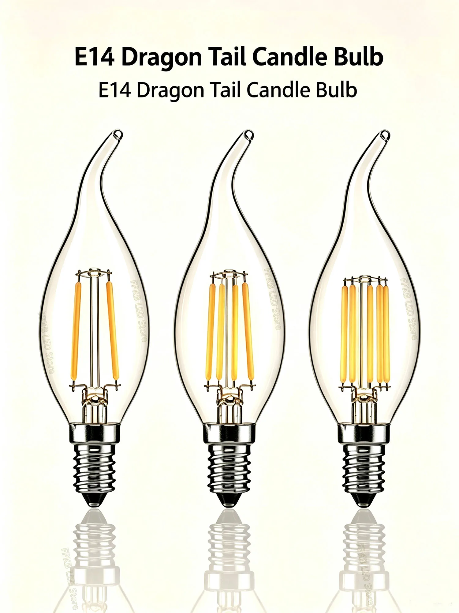 10pcs 6W 4W 2W E14 LED Bulb AC220/240V Filament Candle Light C35 Edison Glass Bulb Retro Antique Vintage Style Cold White Warm