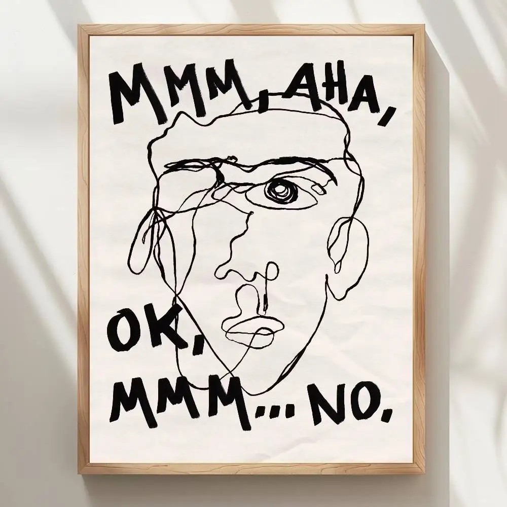 1pc Porträt Skizze Poster Hohe Qualität Druck Wasserdichte Wand Kunst Aufkleber Für Bar Wohnzimmer Dekor Geschenk