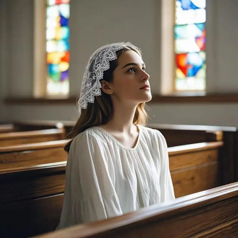 39BC Bridal Lace Mantilla with Delicate Face Cover Elegant Lace Hairpiece for Wedding Celebrations Wedding Photo Props