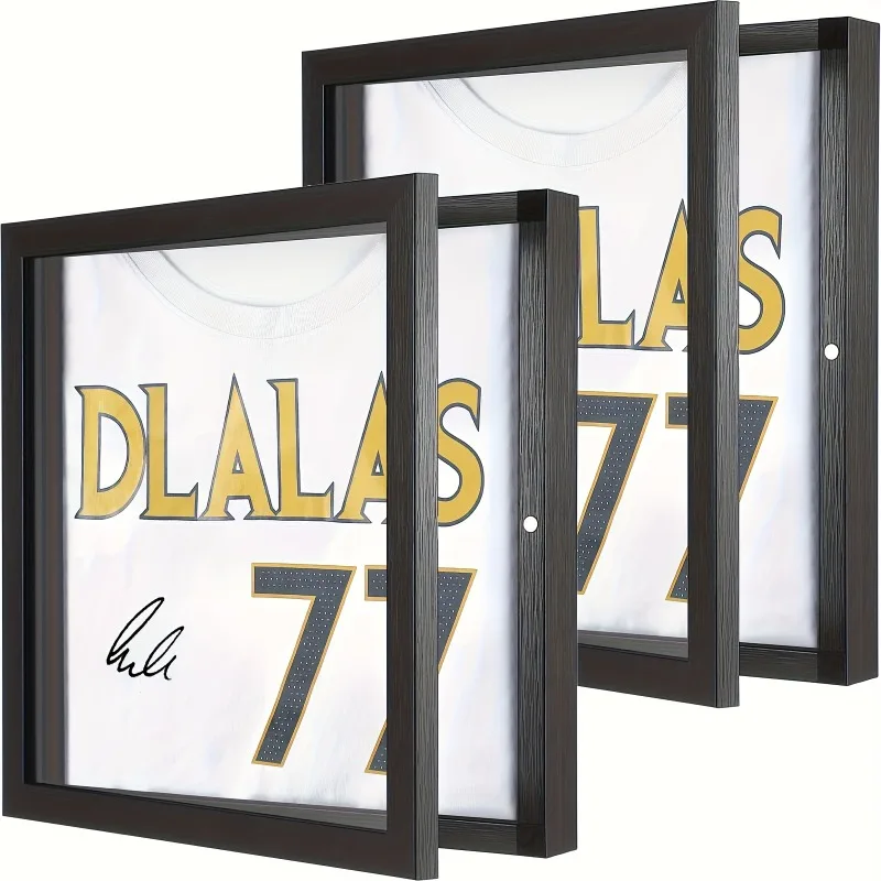 1pc Wooden Wall-Mounted Jersey Frame With Magnetic Flap Jersey Display Cabinet For Displaying Football Basketball Jerseys