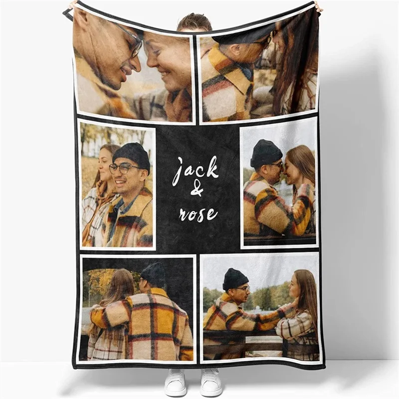 

Your Picture Blanket Set Flannel Blanket, Print Personalized Blanket on Demand, Customize Gift Blanket for Family and Friends