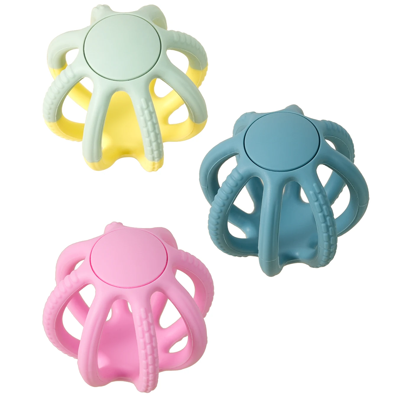 Color Kids Baby Silicone Teether Toy BPA Free Baby Teether Toy Baby Oral Care Chewing Toy Baby Stuff Squeezable Baby Accessories