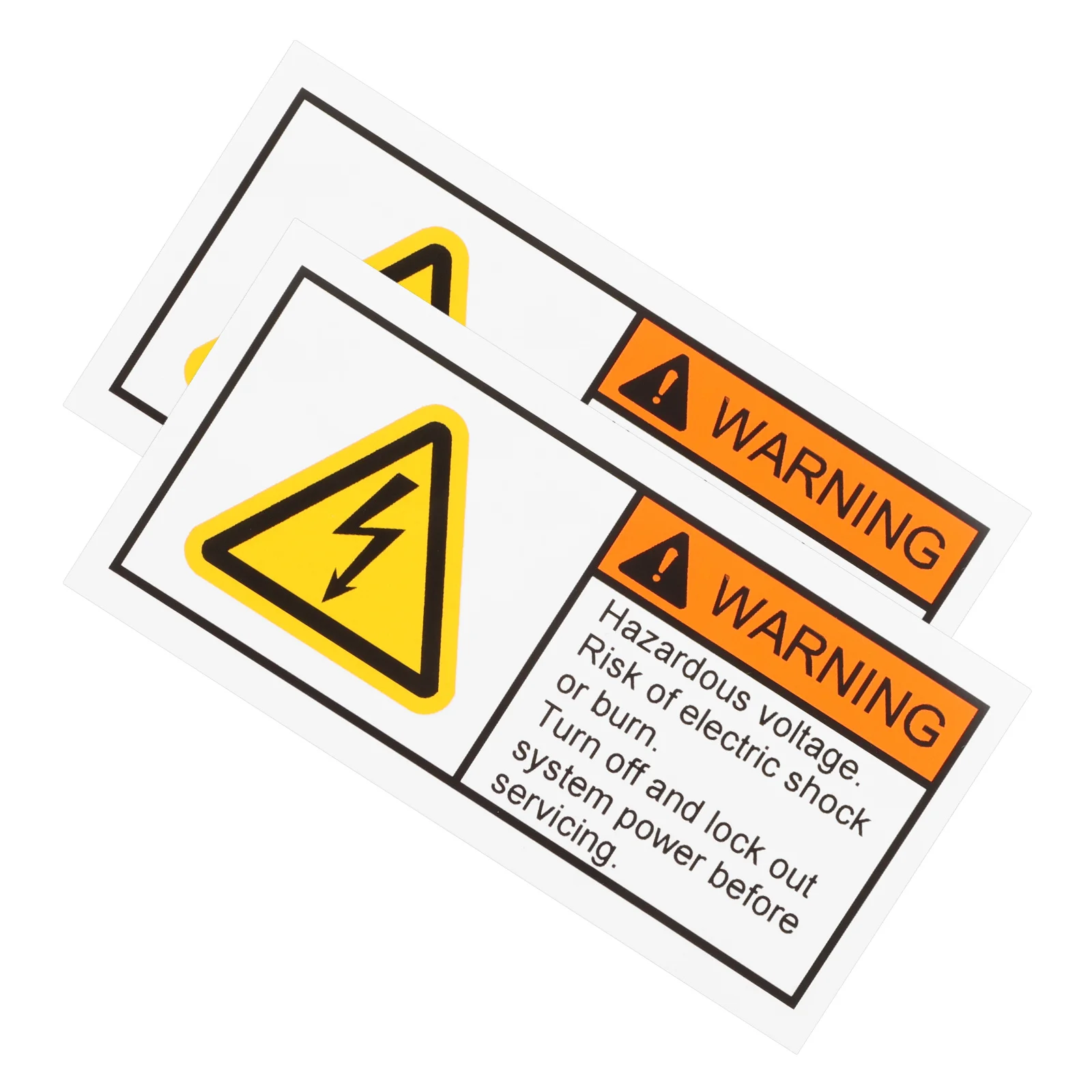 2 pcs Voltage Warning Labels High Voltage Safety Signs For Electrical Panels Shock Hazard Stickers Caution Decals