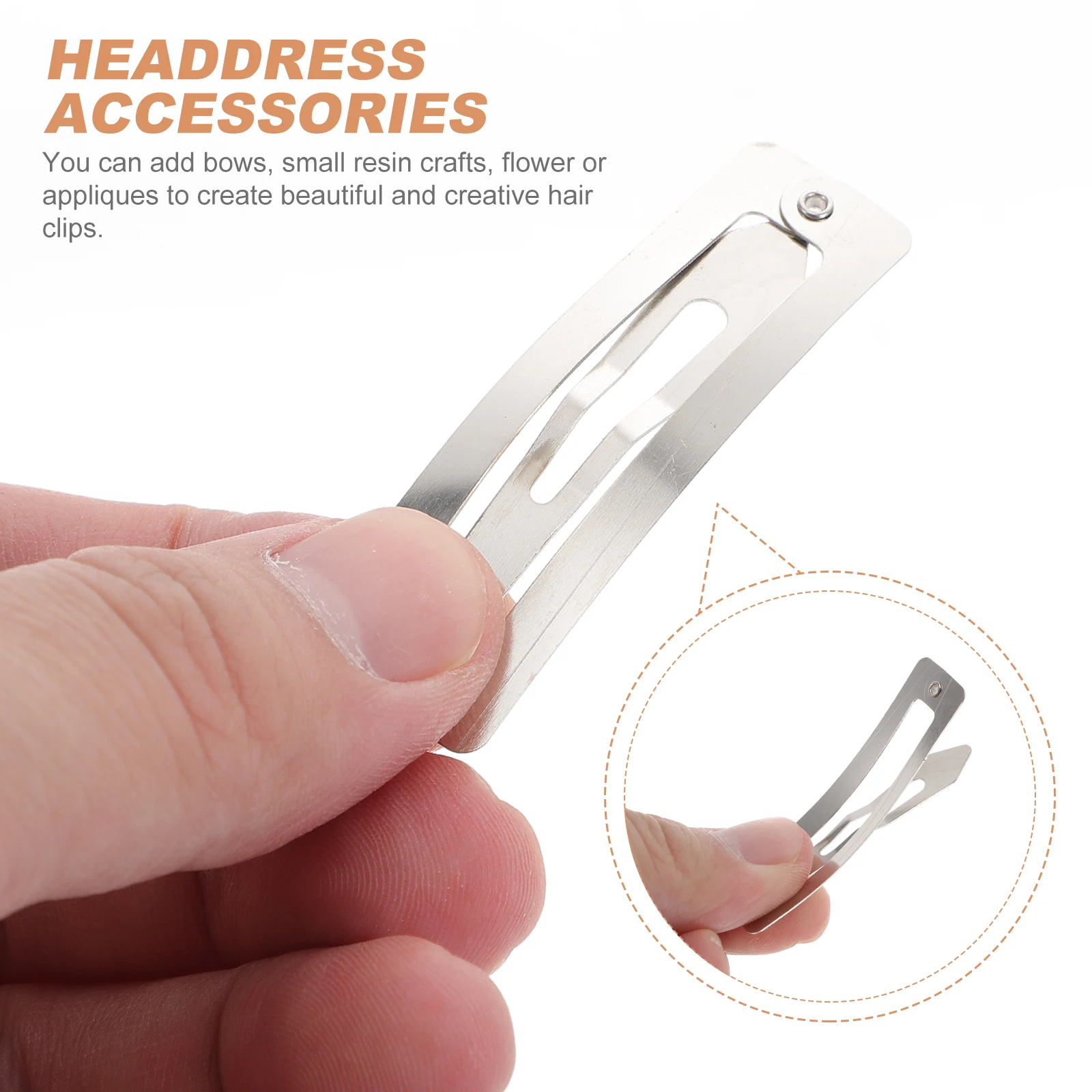 

100pcs Long Hairpin Accessories Snap Hair Clip Rectangle Clip For Diy Crafts Handmade Hairpins Iron Material Durable Use