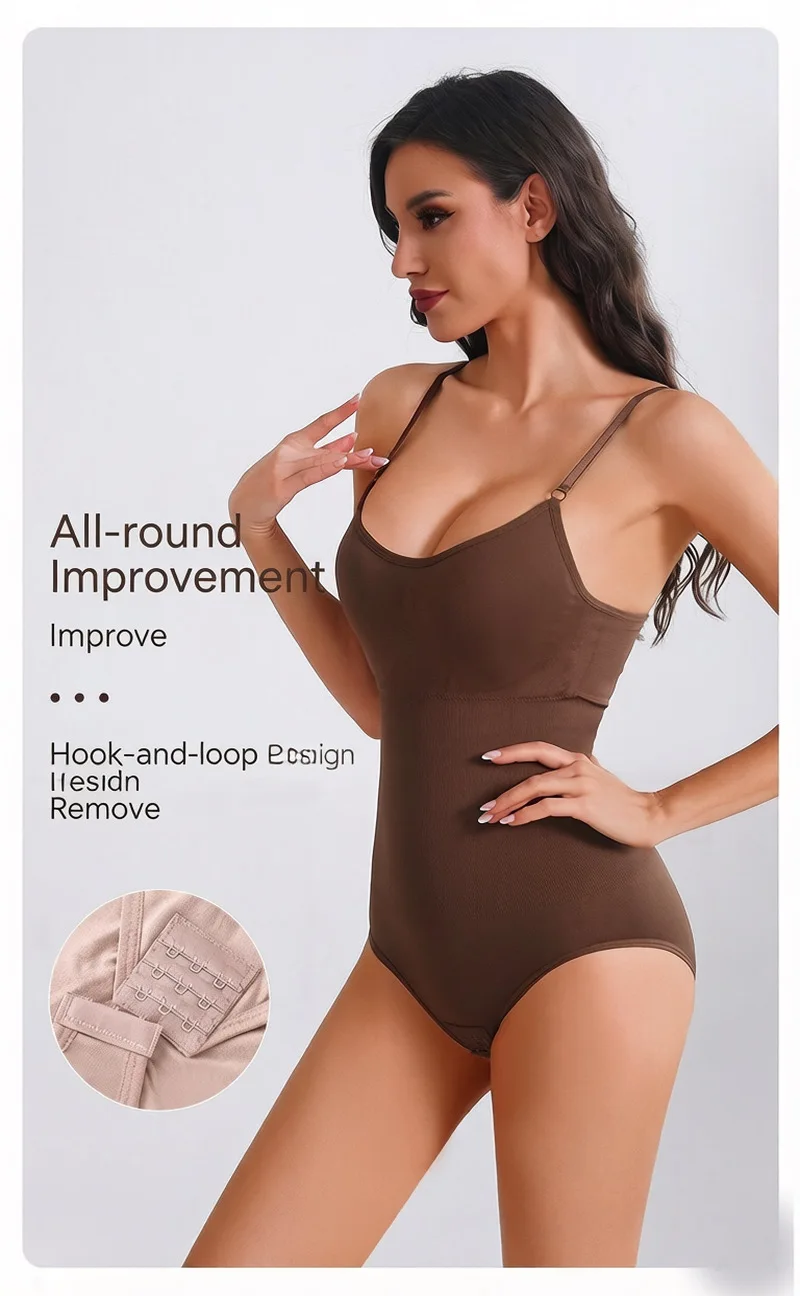 Damen-Shapewear-Bodysuit mit gepolstertem BH, verbesserte Version, Bauchkontrolle, Po-Lifting, schlankmachender Body Shaper