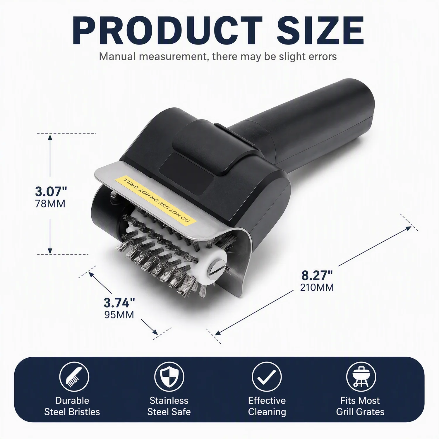 電動充電式グリルブラシ - 2000mAh&1100RPM、 - Outdoor Power Brush のレビューと価格