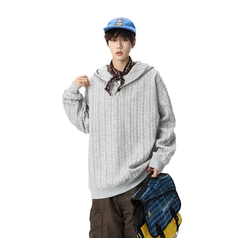 Trendy Men Hoodie New Spring Autumn Preppy Style Casual Pullover Sweatshirt Unisex Practical Commuter Urban Streetwear Top Coat