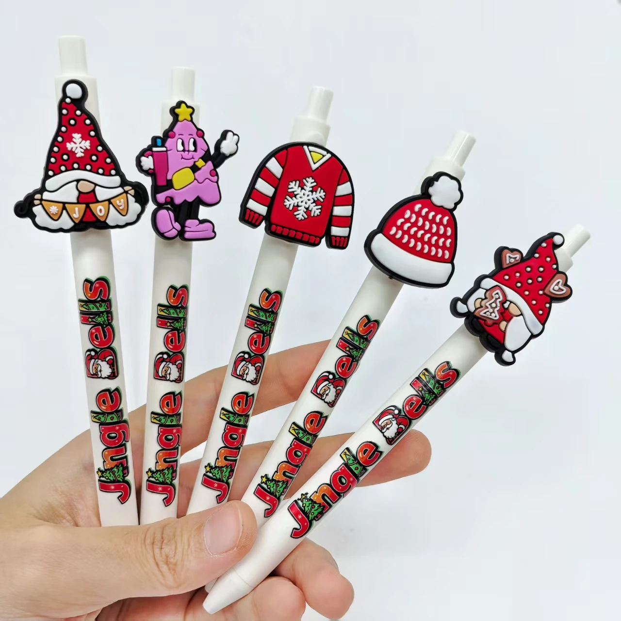 8pcs/16pcs Christmas Tree Santa Claus element Ballpoint Pen, white series Christmas Pen, Holiday gift pen