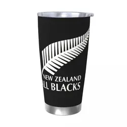 All Blacks Rugby Insulated Tumbler with Straws Stainless Steel Thermal Mug Double Wall  Bottle Cup, 20oz