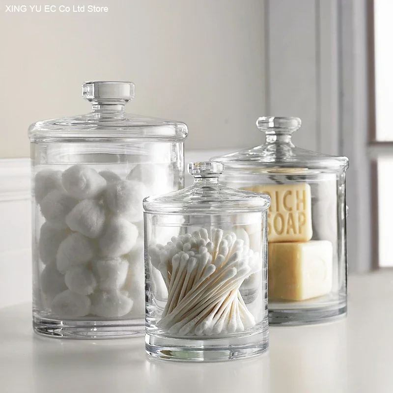 

Transparent Glass Container with Lid Large Capacity Storage Tank Decoration Kitchen and Bathroom Storage Tank Cereal Dispenser