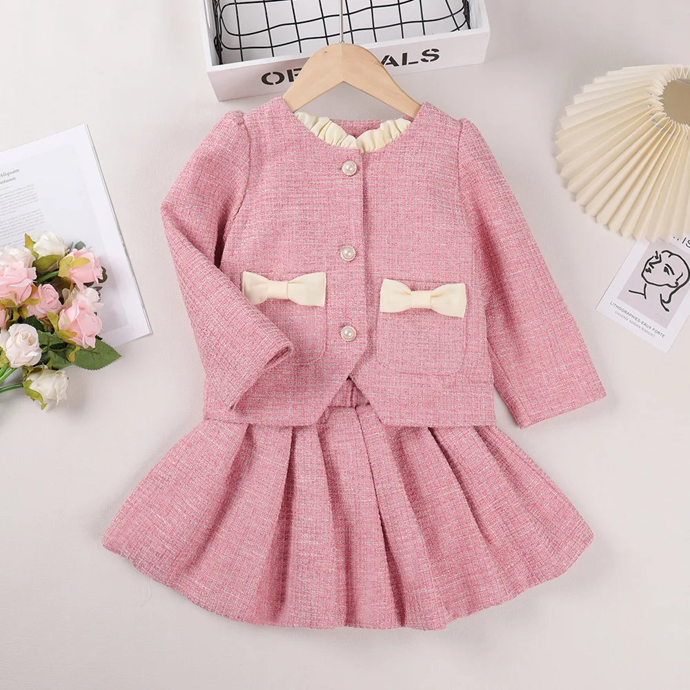 

Kids Girls Clothes Sets Autumn Winter Thick Warm Children Baby Girl Fashion Coat+Skirt Princess 2pcs Outfits Suit for 1-5 yrs