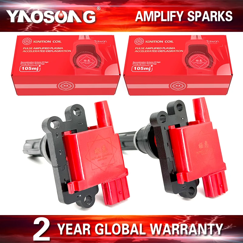 

2PCS PERFORMANCE IGNITION COIL FOR MITSUBISHI LANCER EVO 4 5 6 7 8 9 4G63 4G63T 2.0 turbo MD363552 UF523