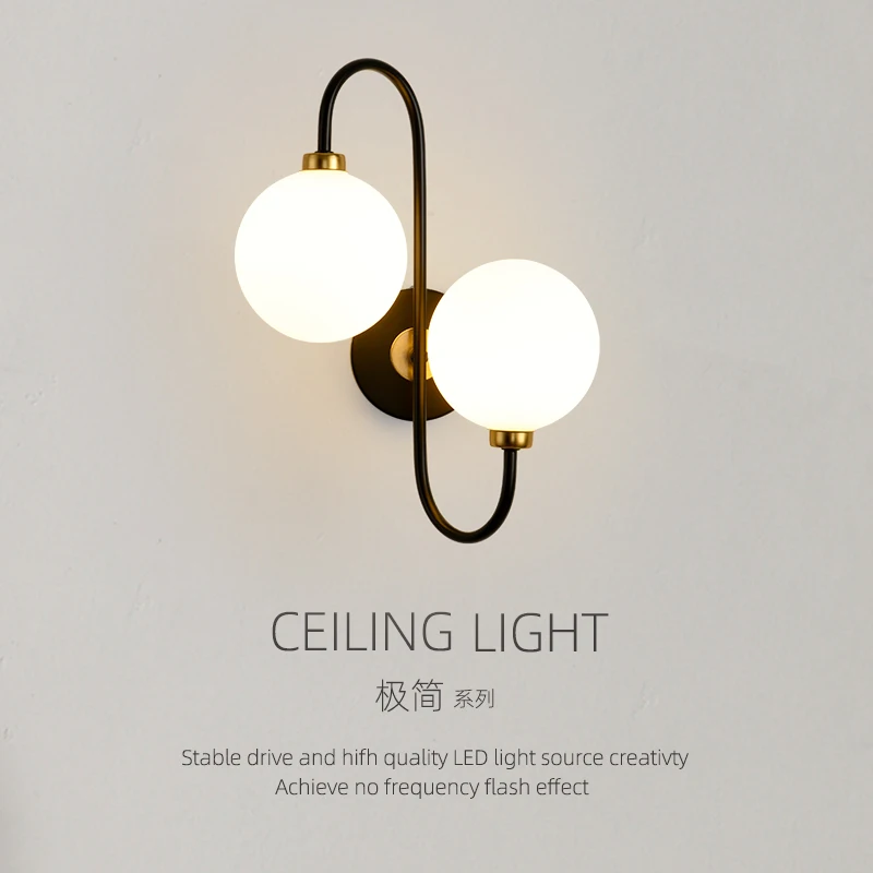 Light luxury wall lamp, bedside lamp, simple modern bedroom, living room background wall lamp, new bright staircase aisle lamp