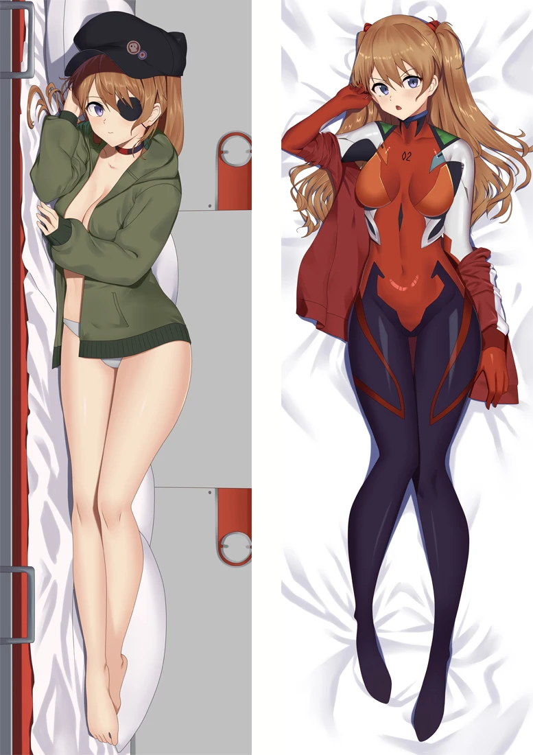 Anime EVA Makinami Mari Illustrious Asuka Langley Soryu Dakimakura Pillow Case Otaku Waifu Hing Body 2-Sided Print