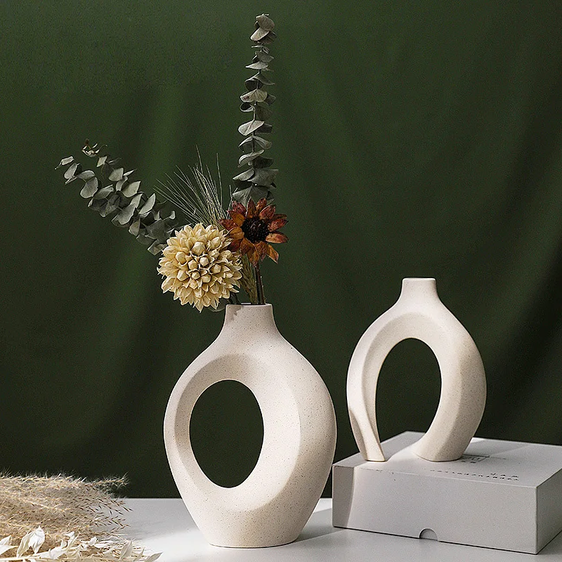 European-style Ceramic Vase Combination Insfeng Creative White Plain Firing Handicraft Home Decoration Decoration Hydroponics