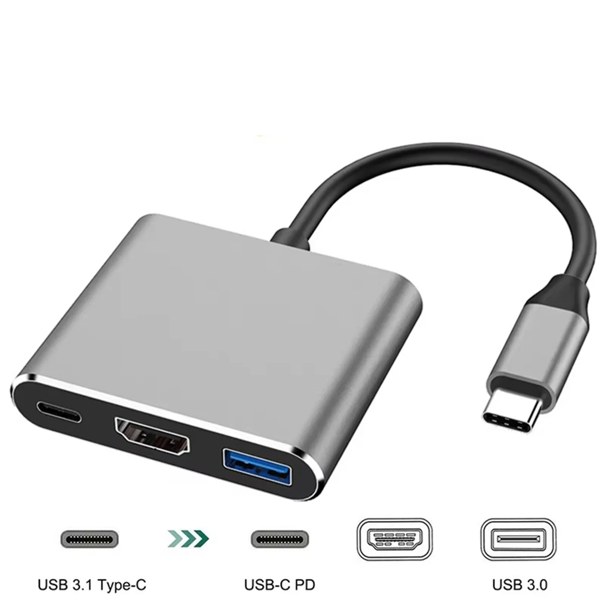 【Some】3 in 1 Usb Hub USB C to HDMI-Compatible Splitter HUB Type-C to HDMI-Compatible USB3.0 Docking Station