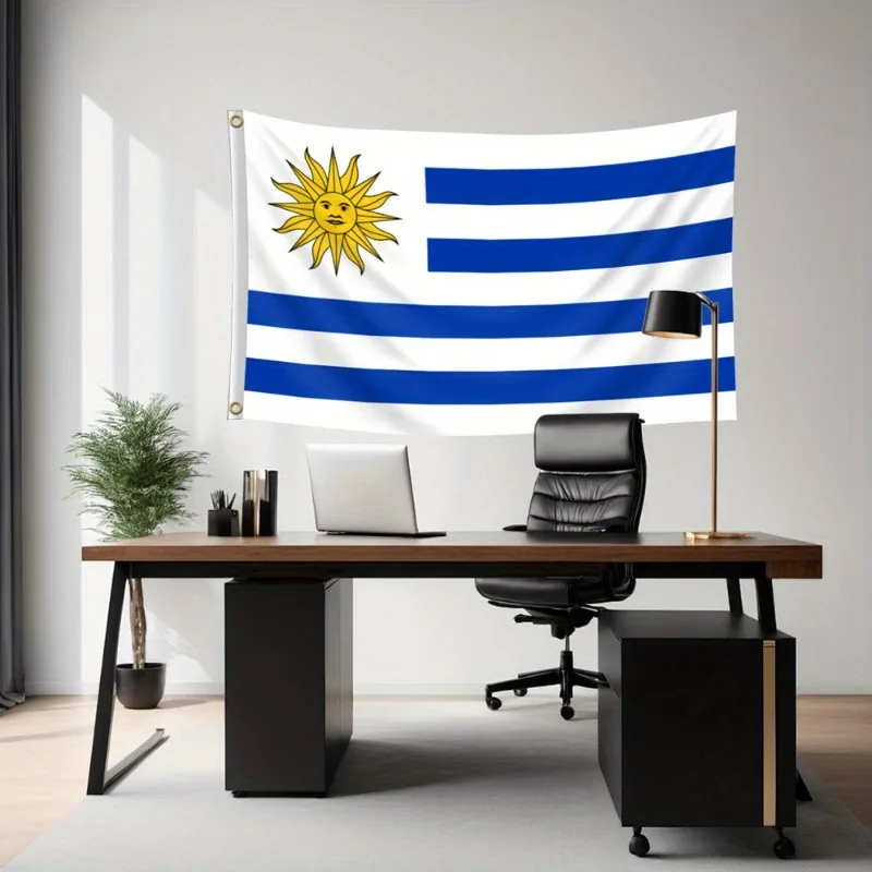 Uruguayan Flag Outdoor Durable Polyester Banner with Grommets for Patriotic Events