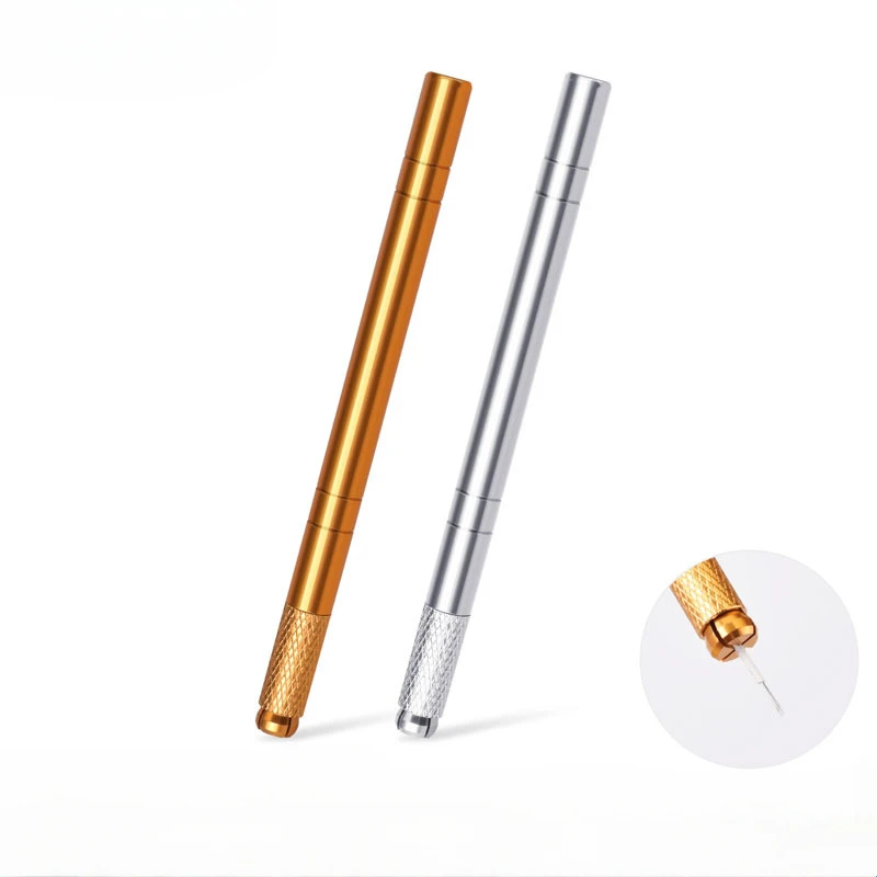 Flex Needle Lock-Pin Device Manual Permanent Makeup Embroidered Eyebrow Tattoo Pen Tebori Microblading Pen Eyebrow Body Tools