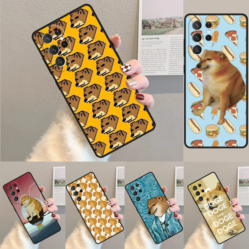 Doge Dog Cheems Meme phone case Cover For Samsung Galaxy S24 Ultra S21 S22 Ultra S8 S9 S10E Note 10 Plus Note 20 FE S23