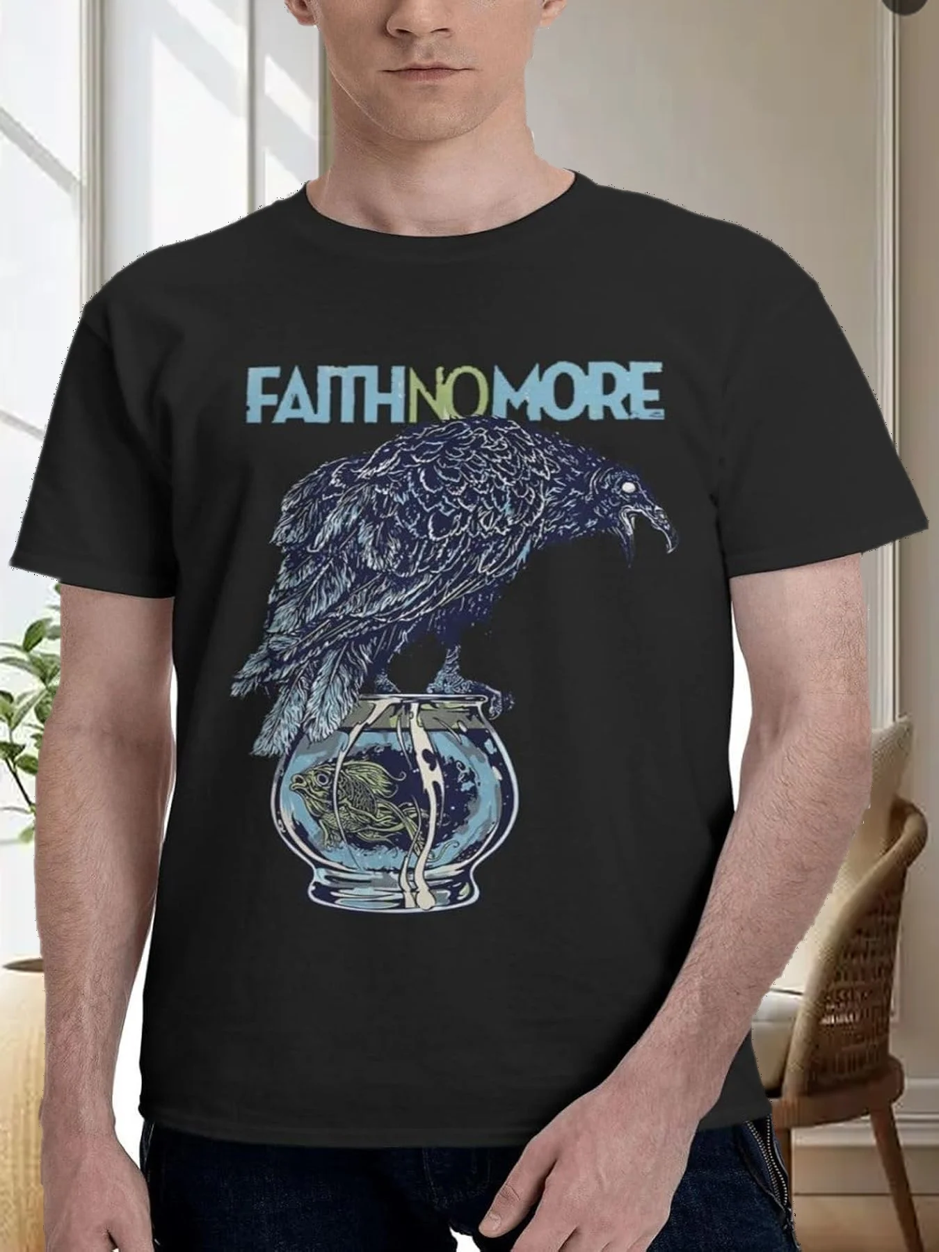 

Faith Rock No Music More Band T Shirt Men's Summer Casual Tee Cotton O-Neck Short Sleeve T-Shirts Xx-Large