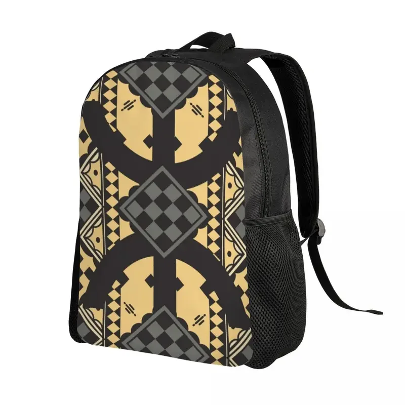 Kabyle Pottery Patterns Backpack for Men Women School College Student Bookbag Fits 15 Inch Laptop Berber Amazigh Ethnic Bags