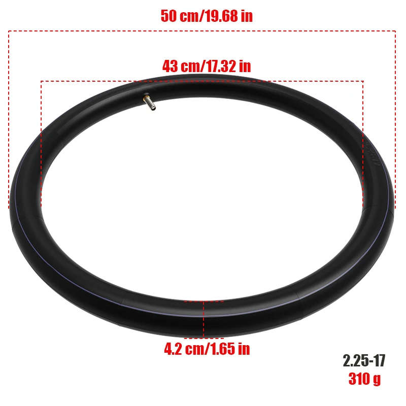 High quality inner tube 2.25-17 inner tube straight mouth suitable for thick motorcycle tires