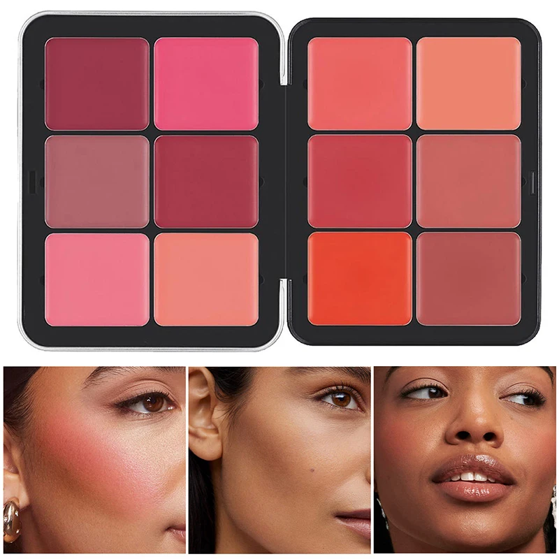 12-color Iron Box Blush Palette Matte Long-lasting Concealer Pearlescent Brightening Multi-color Blush Cream