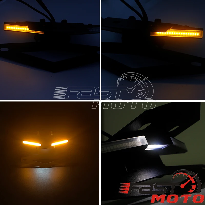 LED Rear License Plate Holder Tail Tidy Fender Eliminator w/ Turn Signal Light For Ducati Monster 797 SuperSport 939 / 939 S