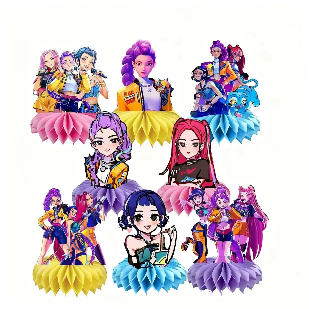 8 قطعة Kpop شيطان هنتر أرقام زينة أنيمي الأطفال حفلة عيد ميلاد العسل الحلي سطح المكتب الديكور الدعائم هدية #1