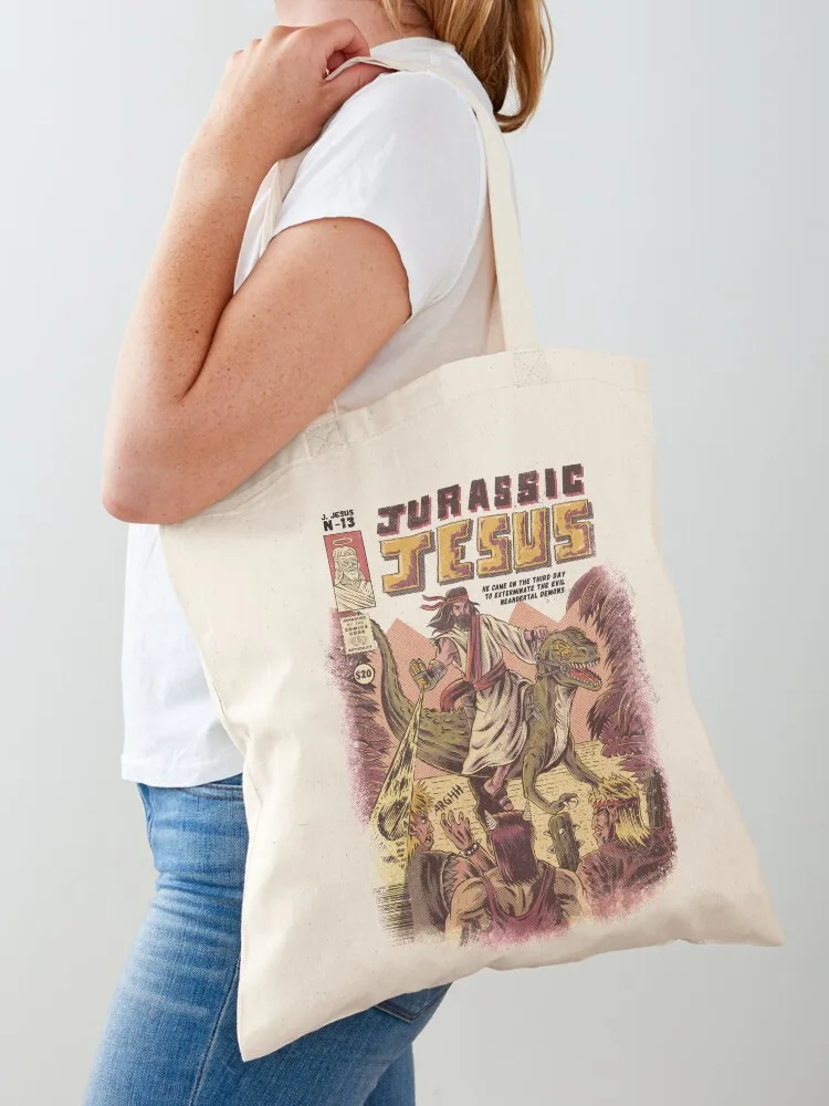 

JURASSIC JESUS Tote Bag canvas tote bag bag for beach Women's shopper women