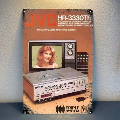 Video Cassette Recorder Vintage Stereo Hi-Fi Metal Poster -20x30cm Tin Sign