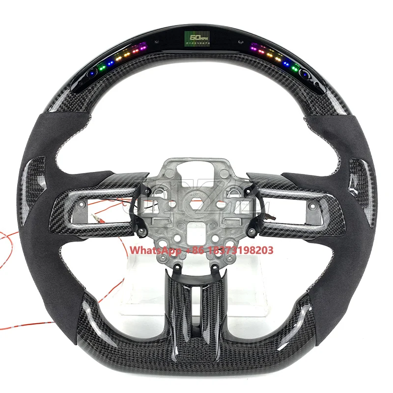

LED Display Screen Carbon Fiber Steering Wheel for Mustang GT 2018 2019 2020 2021 2022 2023 Sports Car Interior