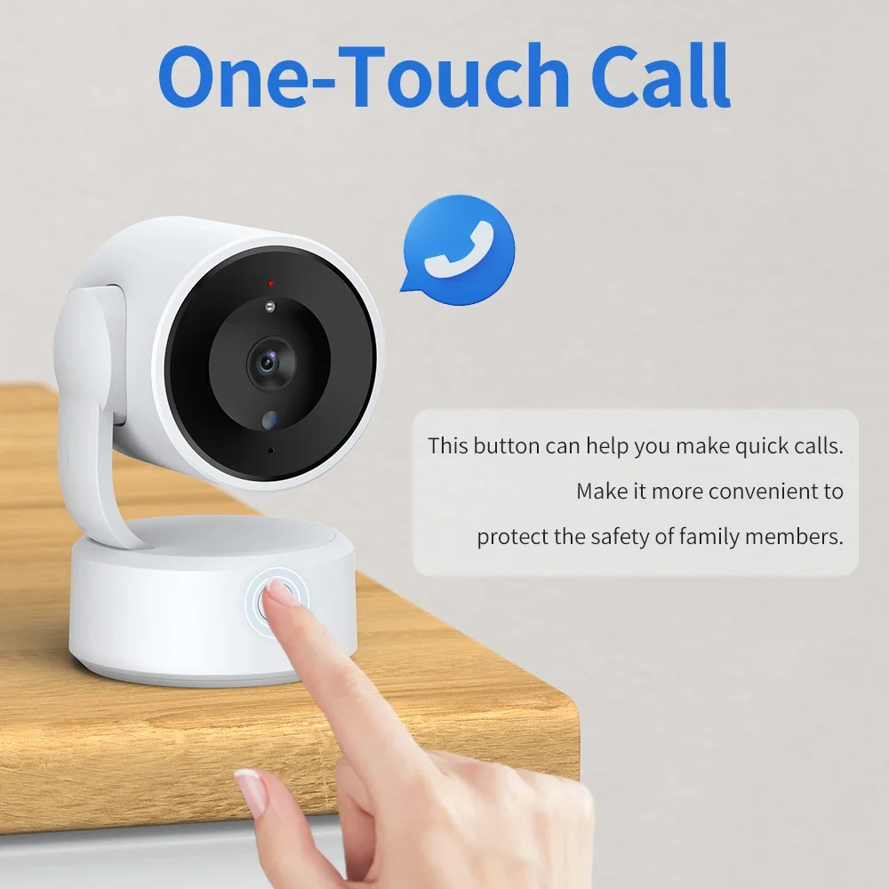 Tuya 5MP One-touch Call Indoor Baby Monitor WiFi IP PTZ Camera Surveillance Cameras Auto Tracking Color Night Security CCTV Cam