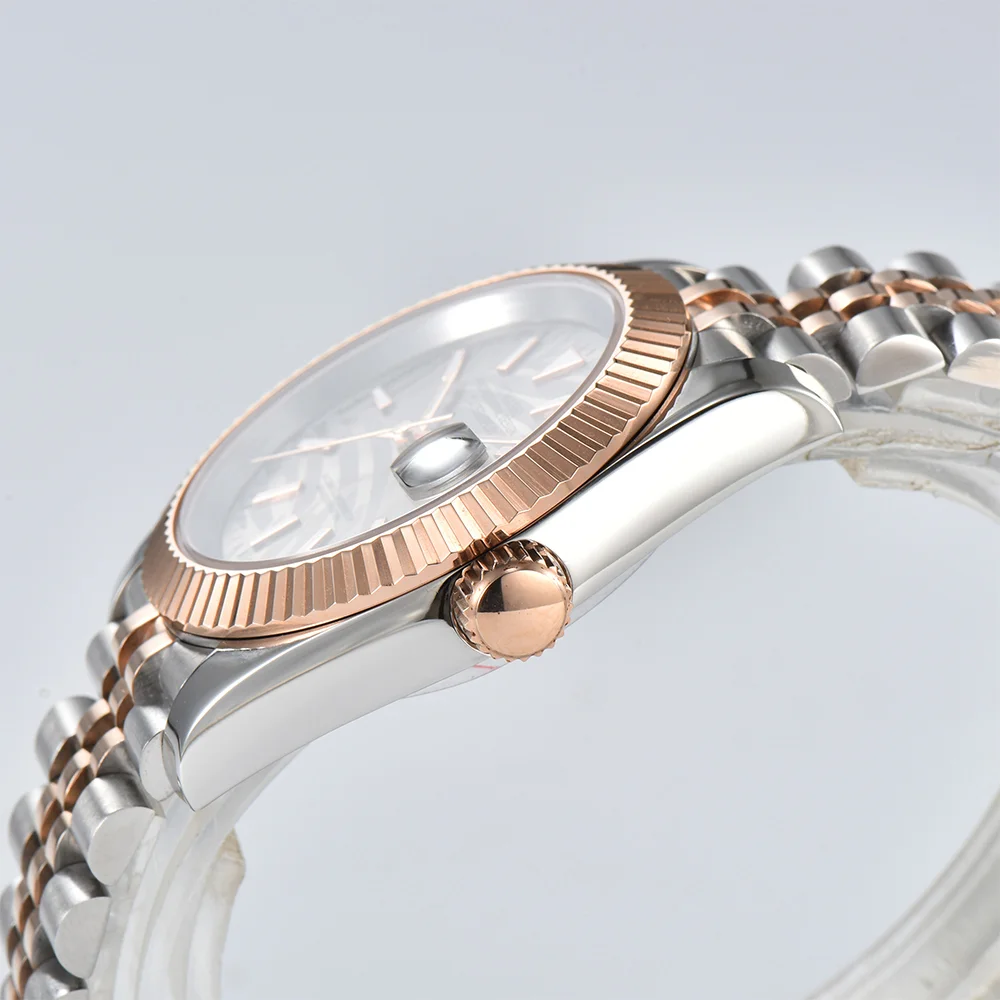 custom Luxury Watch NH35 36mm/39mm case men gold/rose gold Watches dial Blue Text Dial Sapphire Glass Waterproof watch 10ATM