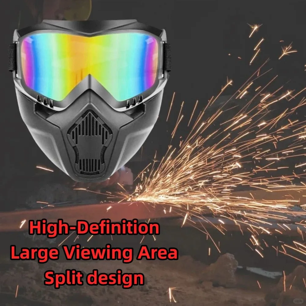 High-Definition Welding Helmet Large Viewing Area Split design Welder Shield Color Lens PP Material Welding Protective Mask