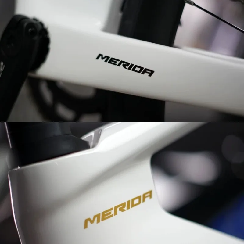 مجموعة ملصقات دراجة نارية مكونة من 4 قطع: 2 ملصق دراجة بشعار MERIOA + 2 ملصق إطار غطاء خدوش الطريق، دراجة الطريق MERiOA الأمامية #4