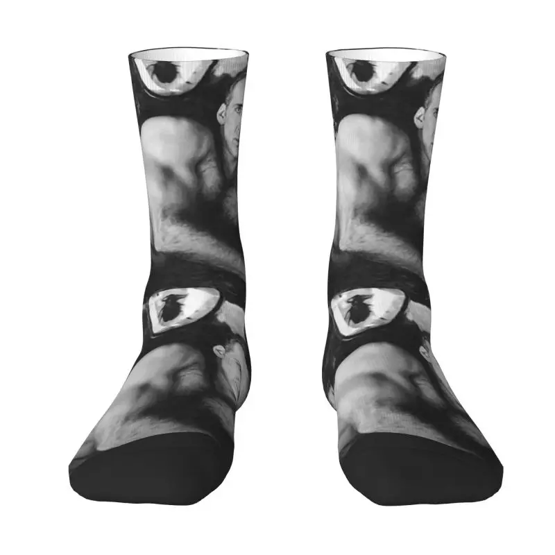 

Fun Men's Sexy Nicolas Cage Dress Socks Unisex Breathbale Warm 3D Printed Crew Socks